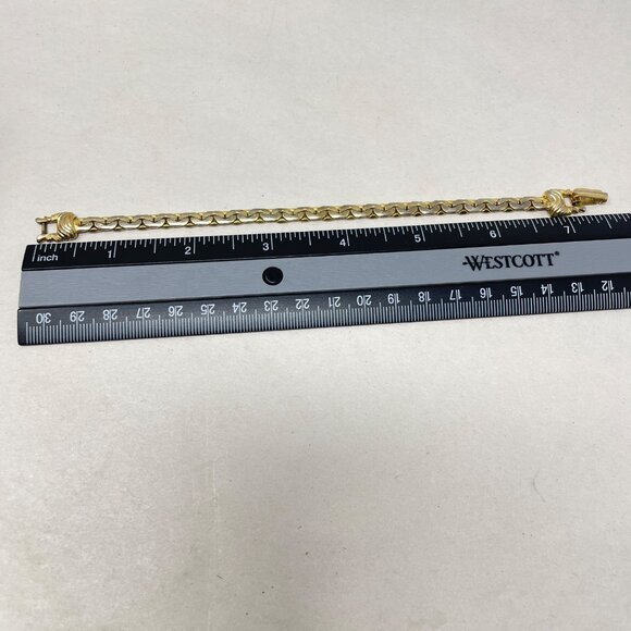 Goldette Link Bracelet Marked Vintage Gold-Tone Chain - Picture 4 of 13
